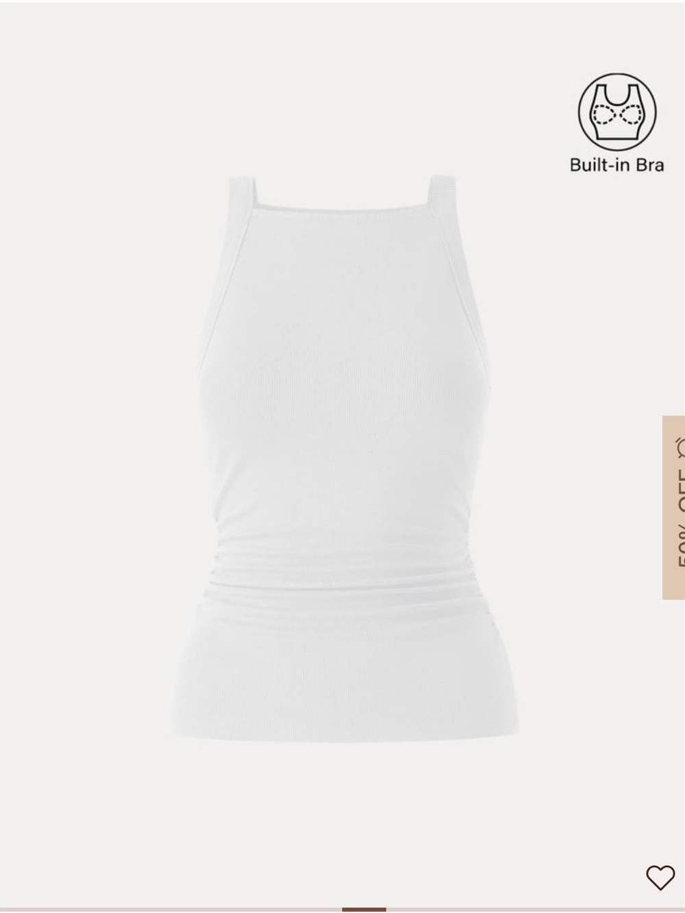 OGL White Ribbed High-Neck Tank - Picture 6 of 10